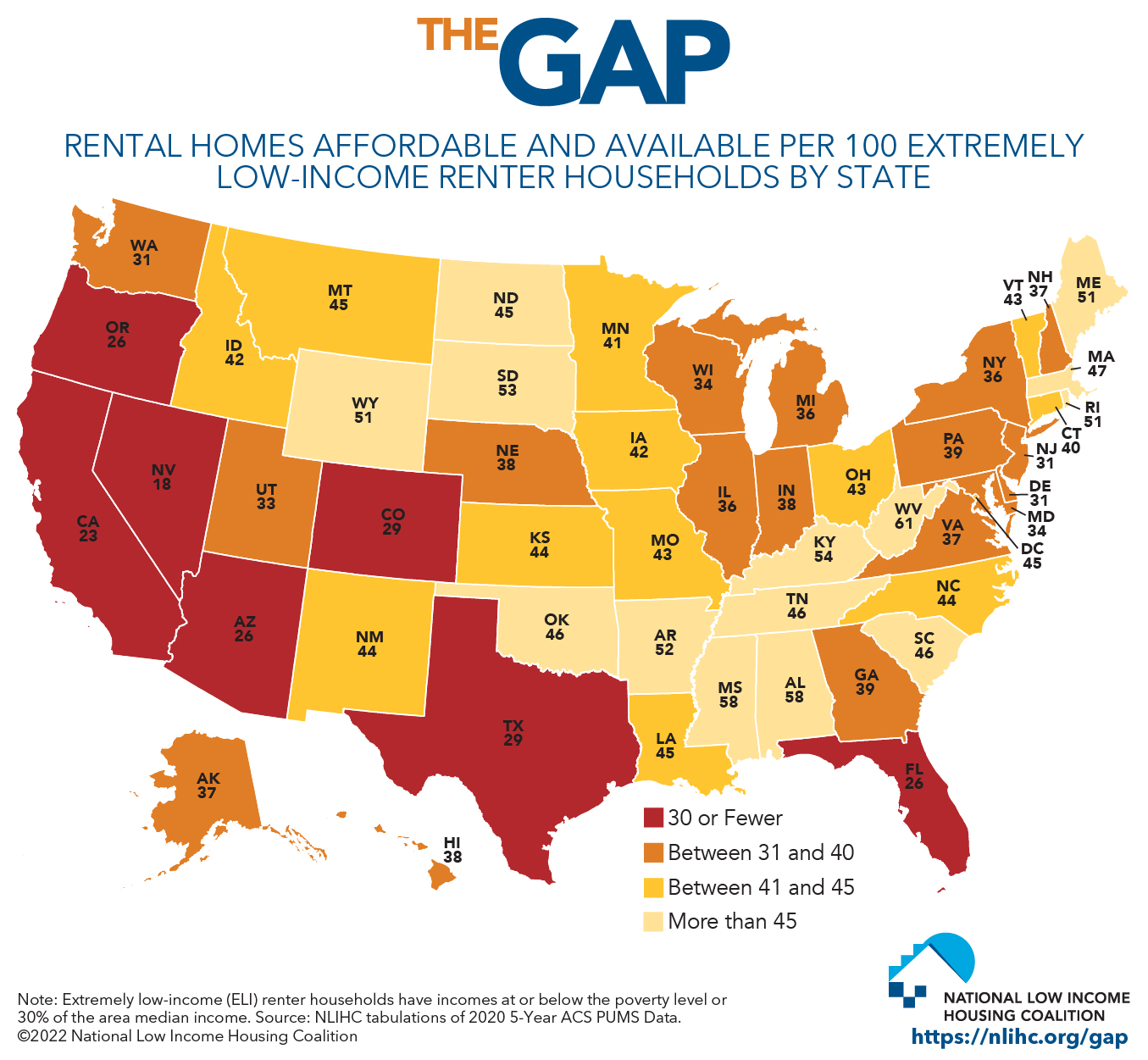 2022 severely housing burden map