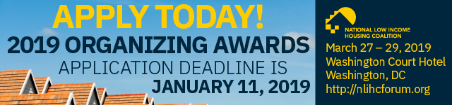 Apply to the NLIHC 2019 Organizing Awards!