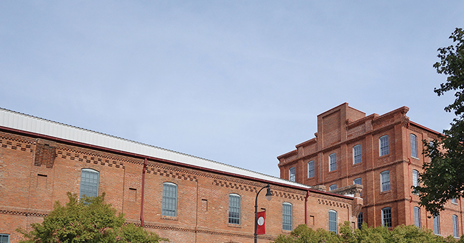 Renovated former tobacco warehouses near downtown Durham, North Carolina